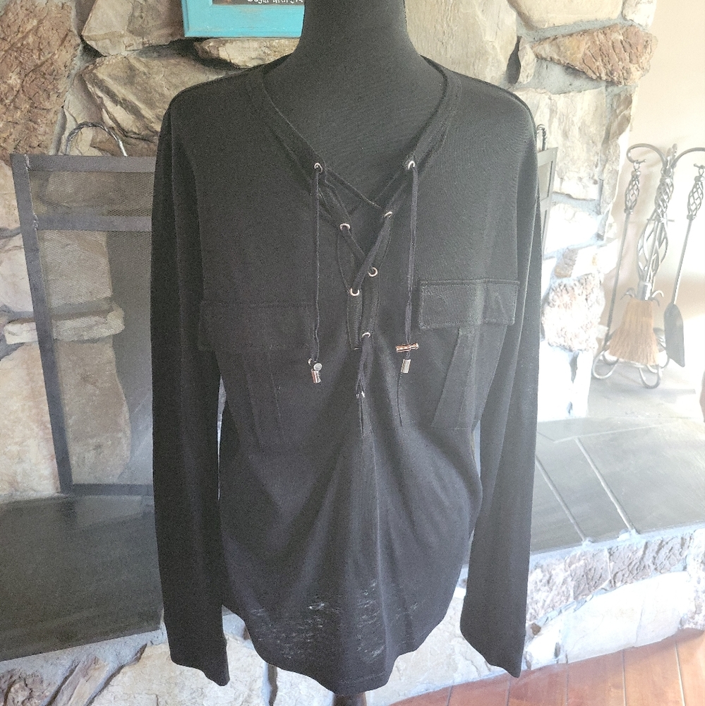 Balmain Long Sleeve Size S 100% Linen